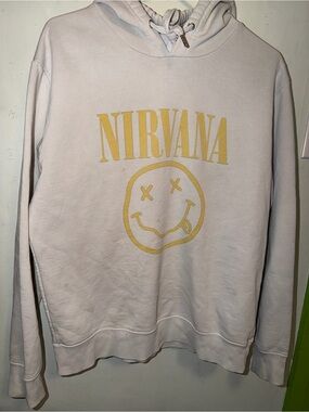NIRVANA Cream Crewneck Sweatshirt with Yellow Logo